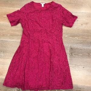Raspberry paisley lace dress!